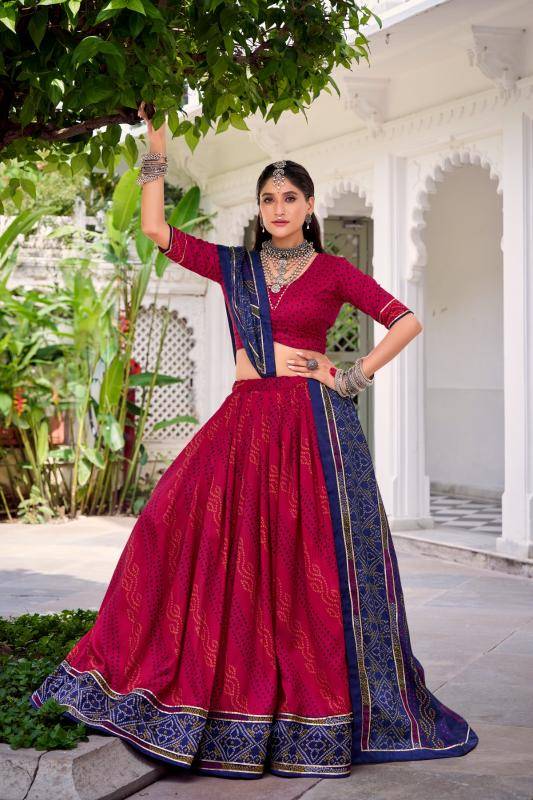 GAURI Tasar Silk PNK Designer lehenga choli wholesale